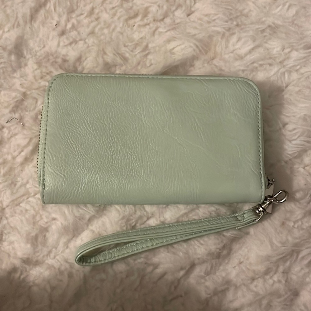 Mint green wristlet